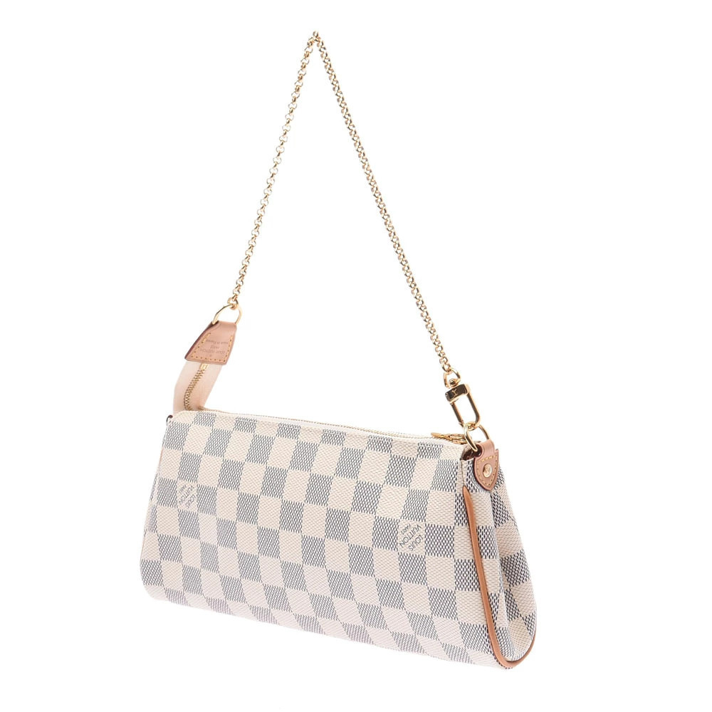 Louis Vuitton Canvas Azur White Eva Bag Shoulder White Damier White